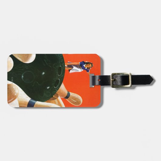 Bowling Strike Bagagelabel (Voorkant horizontaal)