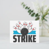 Bowling Strike Briefkaart (Staand voorkant)