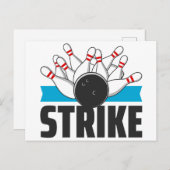Bowling Strike Briefkaart (Voorkant / Achterkant)
