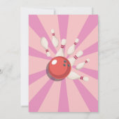 Bowling Strike Fun Bowl Roze Meisjes Verjaardag Kaart (Achterkant)