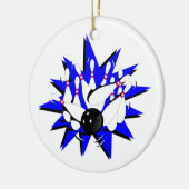 Bowling Strike Keramisch Ornament (Links)