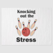 Bowling Strike Knalt Stress Er Uit Bowling Feestje Tissuepapier (Voorkant)