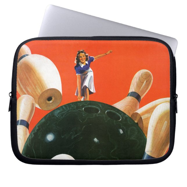 Bowling Strike Laptop Sleeve (Voorkant)