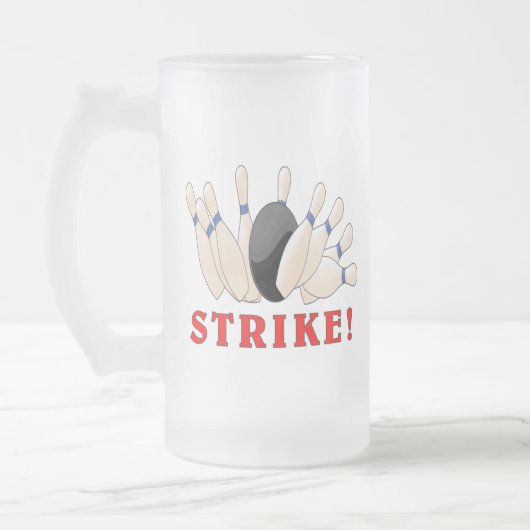 Bowling: Strike. Matglas Bierpul (Links)