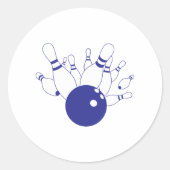 Bowling Strike Ronde Sticker (Voorkant)