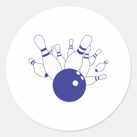 Bowling Strike Ronde Sticker (Voorkant)