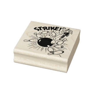 Bowling Strike Rubber Stamp Rubberstempel