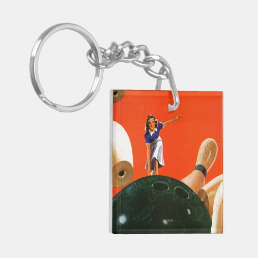 Bowling Strike Sleutelhanger (Voorkant Links)