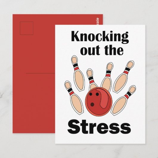 Bowling Strike Stress Uitbanning Bowling Feest Briefkaart (Voorkant / Achterkant)