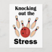 Bowling Strike Stress Uitbanning Bowling Feest Briefkaart (Voorkant)