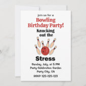 Bowling Strike Stress Verjaardag Uitslaan Kaart (Voorkant)