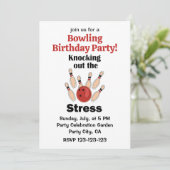 Bowling Strike Stress Verjaardag Uitslaan Kaart (Staand voorkant)
