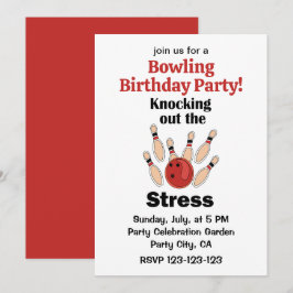 Bowling Strike Stress Verjaardag Uitslaan Kaart