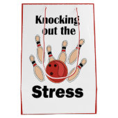 Bowling Strike Stress Veroverende Bowling Feest Medium Cadeauzakje (Achterkant)