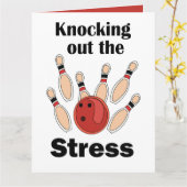 Bowling Strike Stress Wegslaan Bowling Feest Kaart (Gele Bloem)