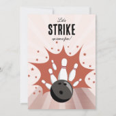 Bowling Strike Up Sommige Fun Birthday Roos Gold M Kaart (Achterkant)