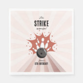 Bowling Strike Up Sommige Fun Birthday Roos Gold M Servet (Voorkant)