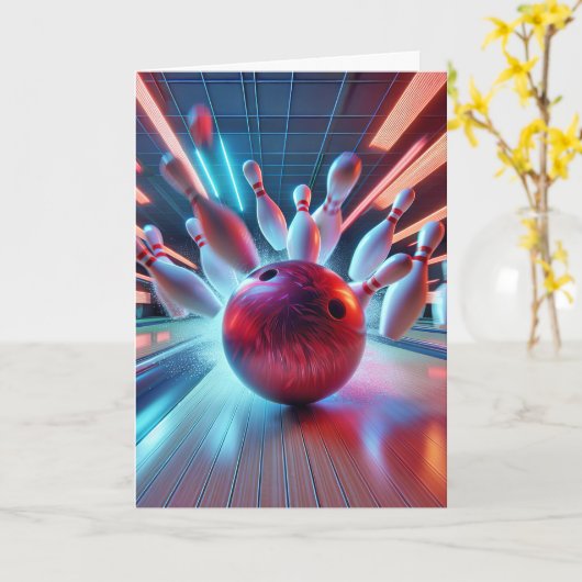 Bowling Strike voor Vaderdag Kaart (Gele Bloem)