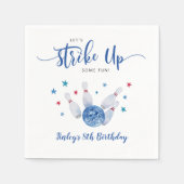 Bowling strike wat vun jongen op zaterdag servet (Voorkant)