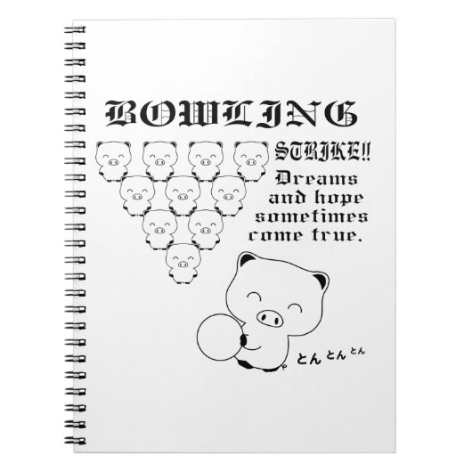 Bowling T-shirt Notitieboek (Voorkant)