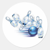 Bowling T-Shirt Trucker Hat Ronde Sticker (Voorkant)