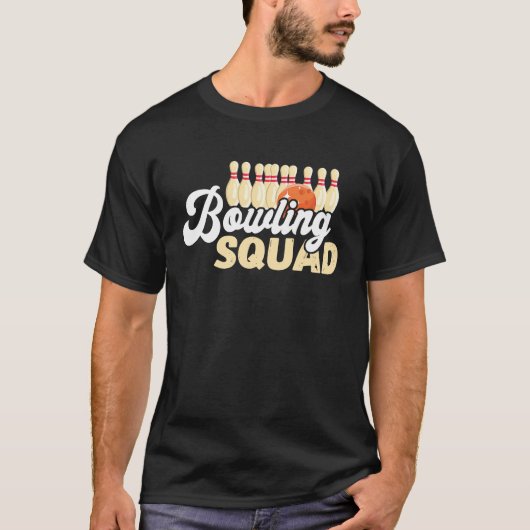 Bowling Team Bowling Squad Bowler Bowling Pin Stri T-shirt (Voorkant)