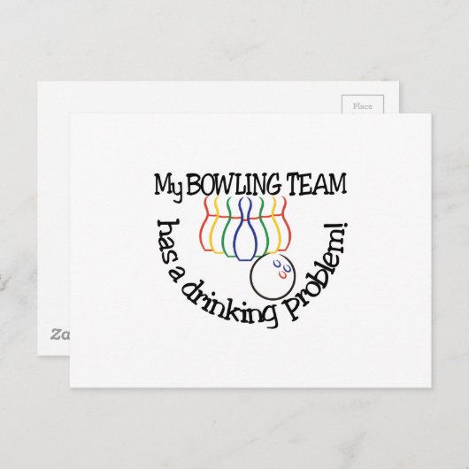 Bowling Team Briefkaart (Voorkant / Achterkant)