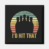  Bowling Team Fun Retro Bowler Sport Bowl Magneet (Voorkant)