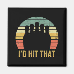  Bowling Team Fun Retro Bowler Sport Bowl Magneet