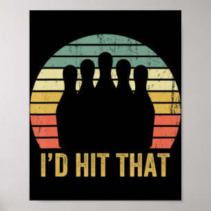  Bowling Team Fun Retro Bowler Sport Bowl Poster