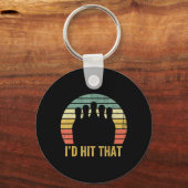 Bowling Team Fun Retro Bowler Sport Bowl Sleutelhanger (Voorkant)