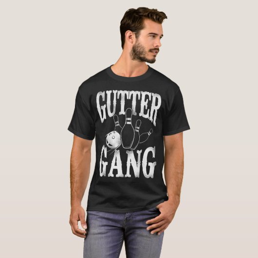 Bowling Team Gutter Gang T-shirt (Voorkant volledig)