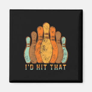 Bowling Team Ik zou die grappige bowling Vintage r Magneet
