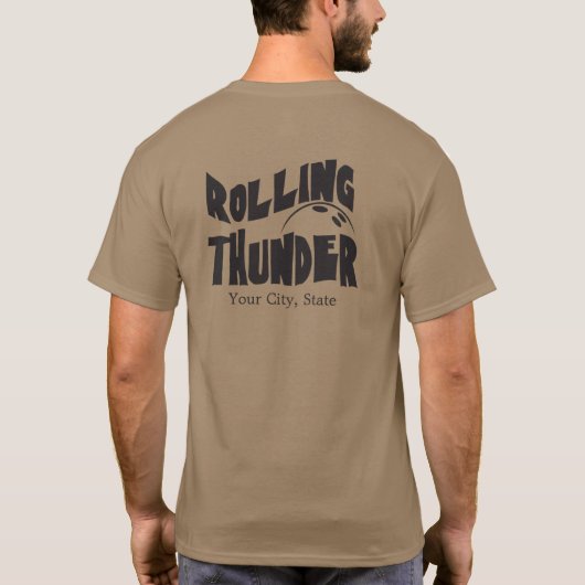 Bowling Team Logo - Rolling Thunder T-shirt (Achterkant)