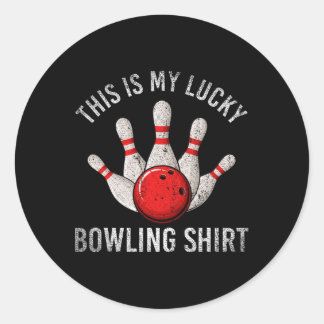 Bowling Team Player Dit is mijn Lucky Bowling Shir Ronde Sticker