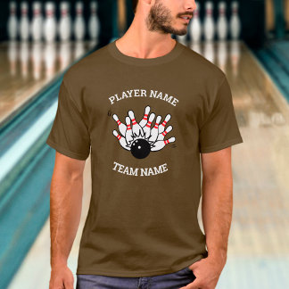 Bowling Team T-Shirt - Strike Logo & Spelernaam