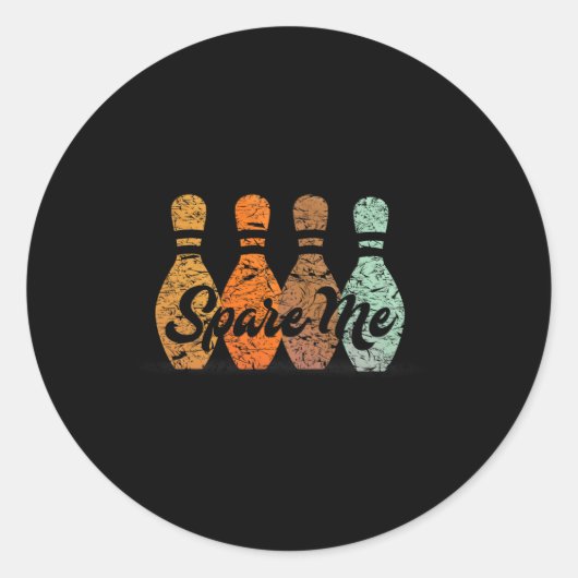 Bowling teamnaam spaar me ronde sticker (Voorkant)
