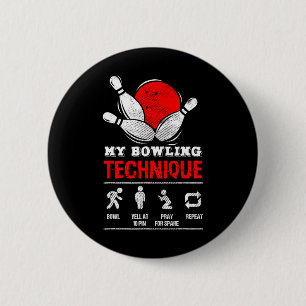 Bowling Technique Bowl League Lid Mannen Zwart M Ronde Button 5,7 Cm