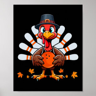 Bowling Thanksgiving Kostuum Turkije Matching Play Poster
