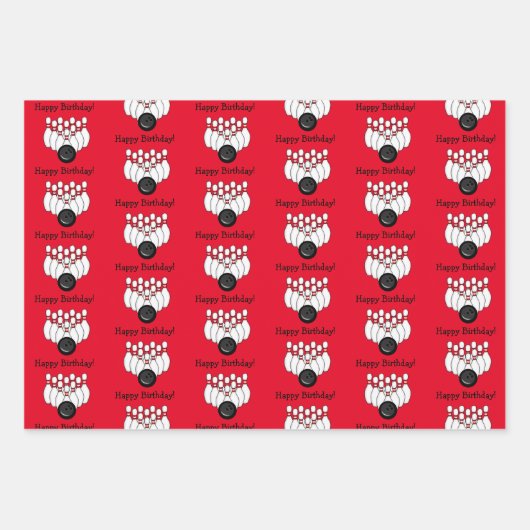 Bowling Tharese Gepersonaliseerd Inpakpapier Vel (Voorkant 3)