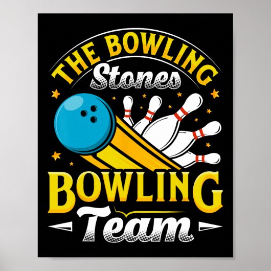 Bowling The Bowling Stones Funny Bowlers Bowling L Poster (Voorkant)