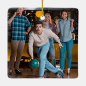 Bowling thema gepersonaliseerde foto keramisch ornament (Achterkant)