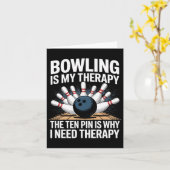 Bowling Therapy Humor Ten Pin Frustration Design Kaart (Gele Bloem)