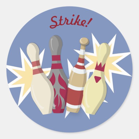 Bowling Thleed Ronde Sticker (Voorkant)
