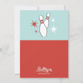 Bowling Thmed Birthday Party Invitations Kaart (Achterkant)