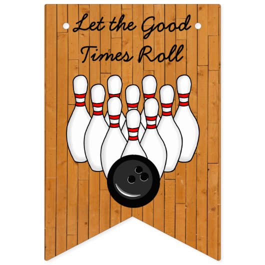 Bowling Thmed Birthday Party Photo and Age Vlaggetjes (Eerste vlag)