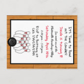 Bowling Thmet Birthday Party Invitation Briefkaart (Achterkant)