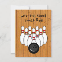 Bowling Thmet Birthday Party Invitation