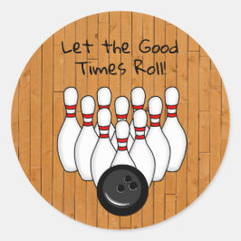 Bowling Thmet Birthday Party Ronde Sticker