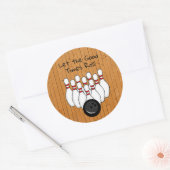 Bowling Thmet Birthday Party Ronde Sticker (Envelop)